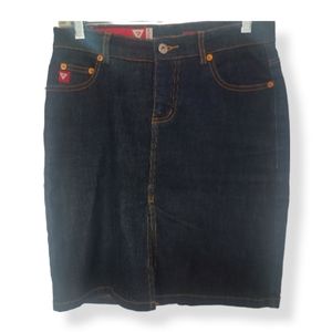 GUESS Vintage Red Label Y2K Stretch Denim Pencil Skirt 26 (size 2ish)